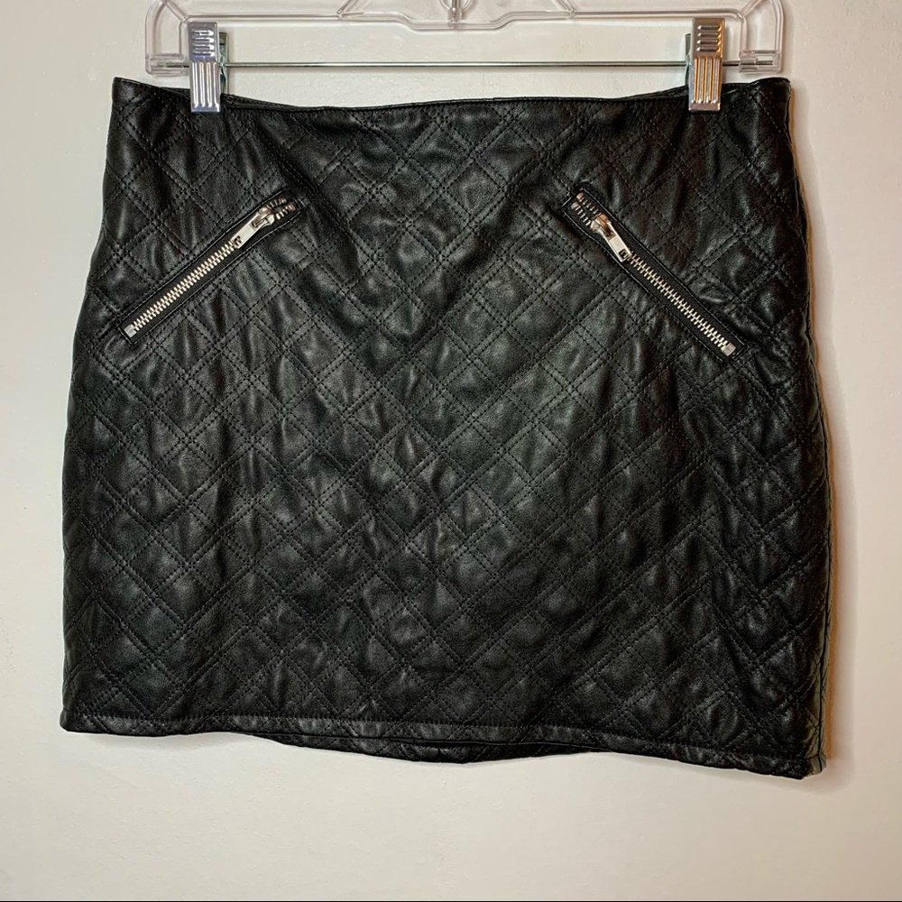 Divided Black Pleather Mini Skirt Size 8